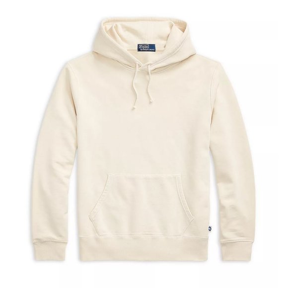 Polo Ralph Lauren Men's Oversized Pullover Hoodie Garment Washed Fleece Ecru XL - Picture 4 of 7